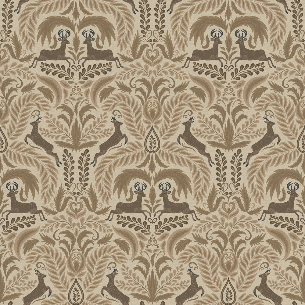 The Endearing Deer Wallpaper in Earthy Tones