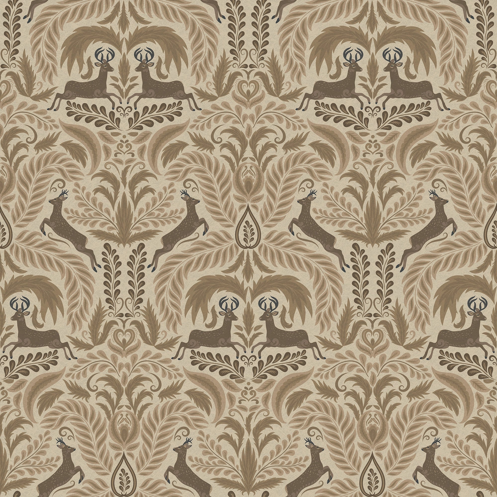 The Endearing Deer Wallpaper in Earthy Tones