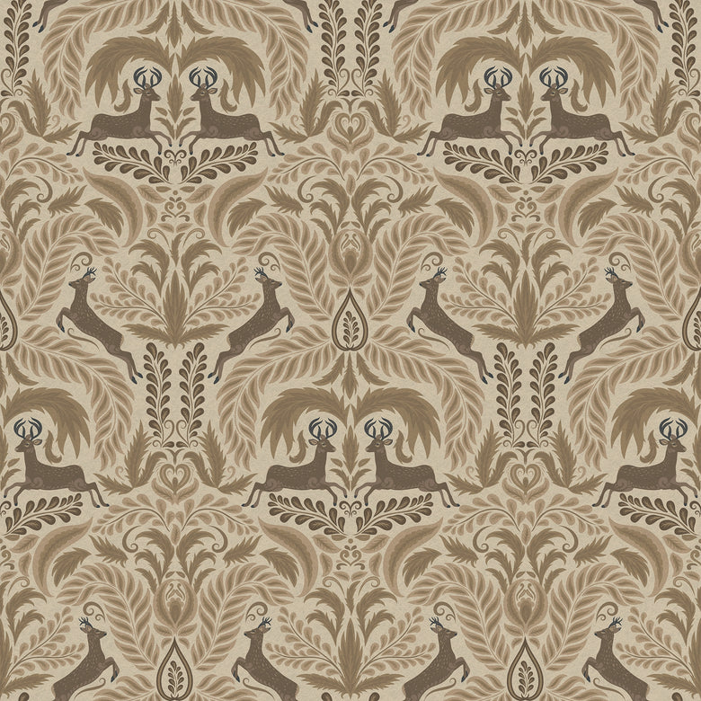 The Endearing Deer Wallpaper in Earthy Tones