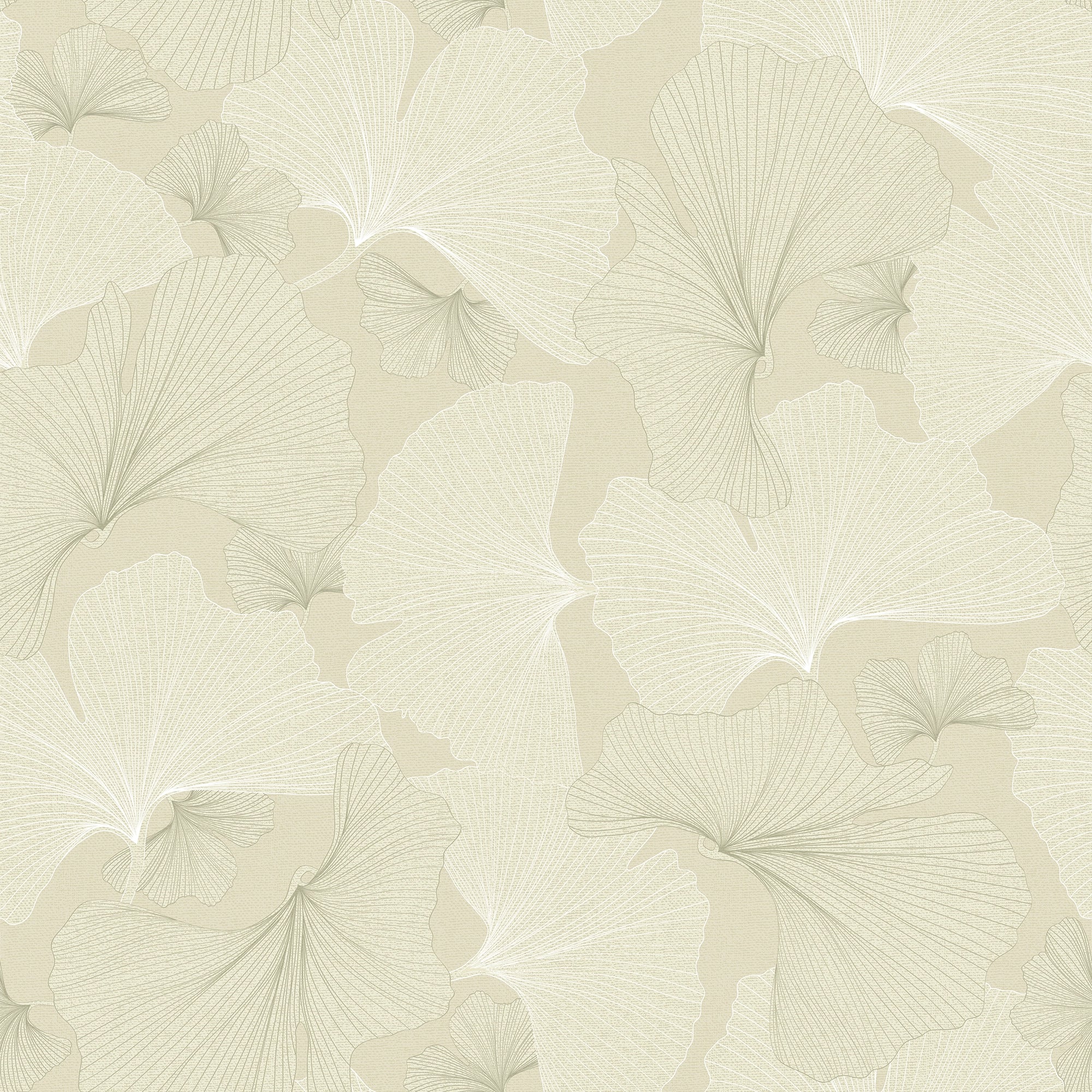 Floral patterned wallpaper in cream.