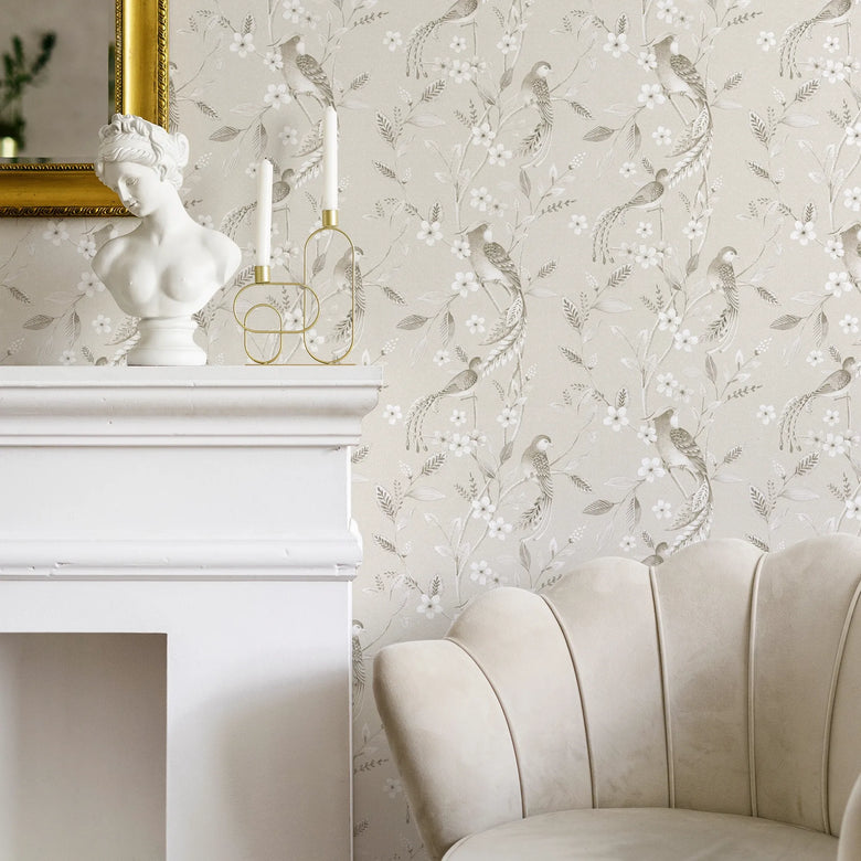Sunrise Serenade Wallpaper in Muted Taupe