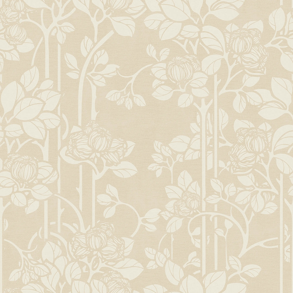 Garden Trellis Wallpaper in Cream on Biscuit