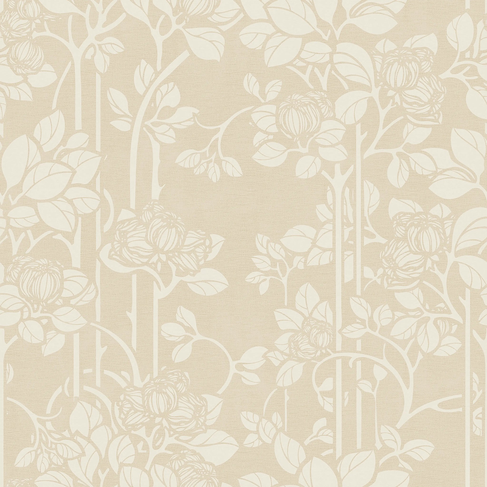 Garden Trellis Wallpaper in Cream on Biscuit
