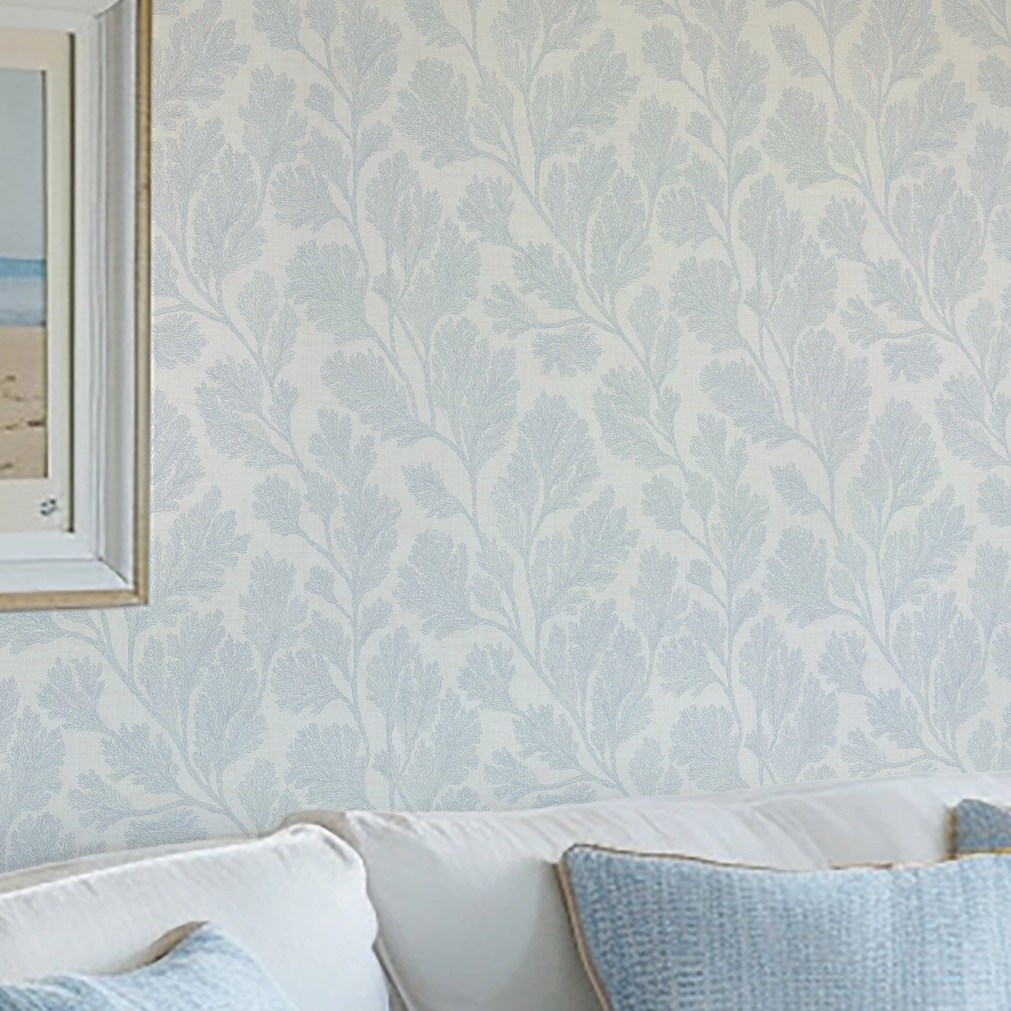 Coral Garden Wallpaper in Cornflower Blue
