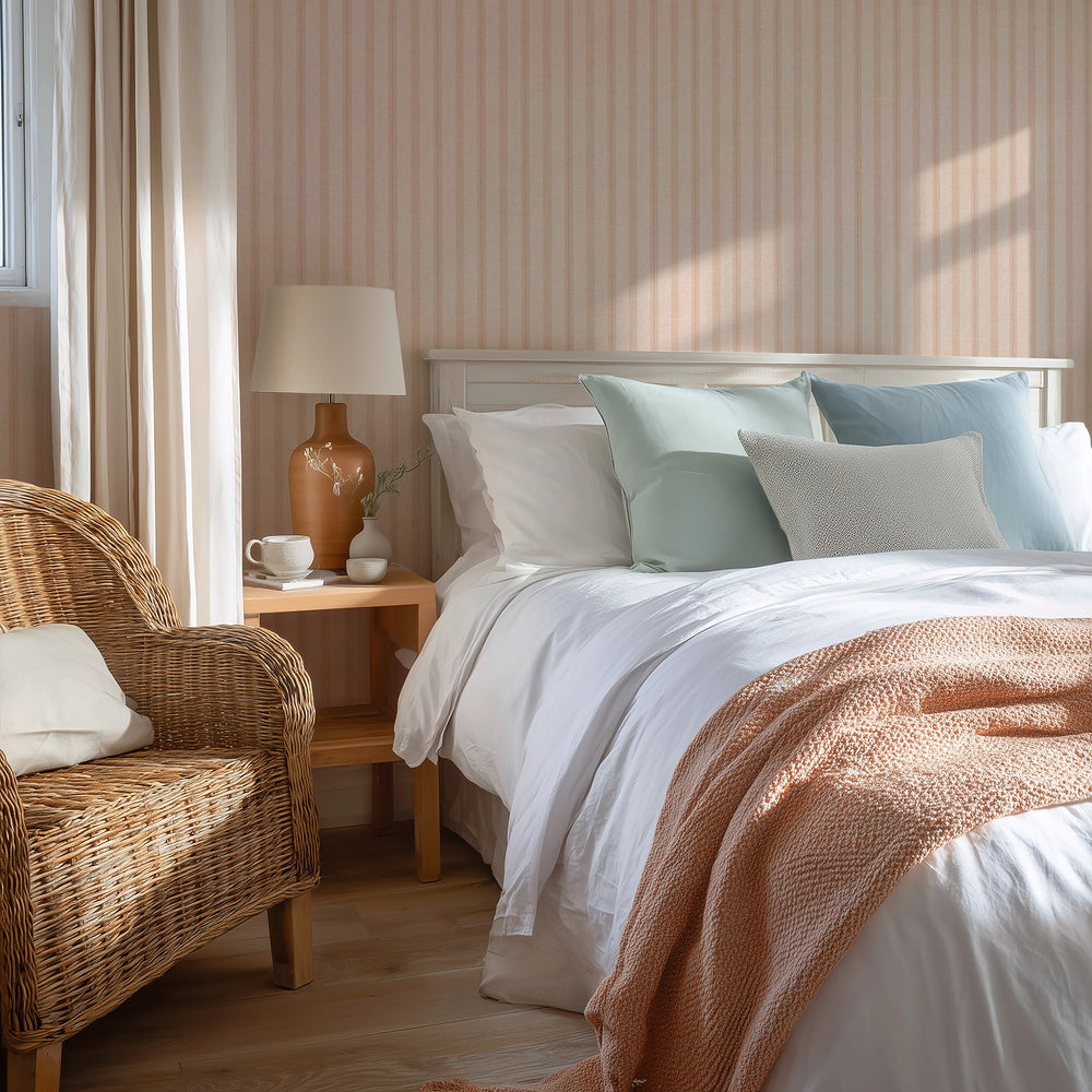 New England Stripe Wallpaper in Spice