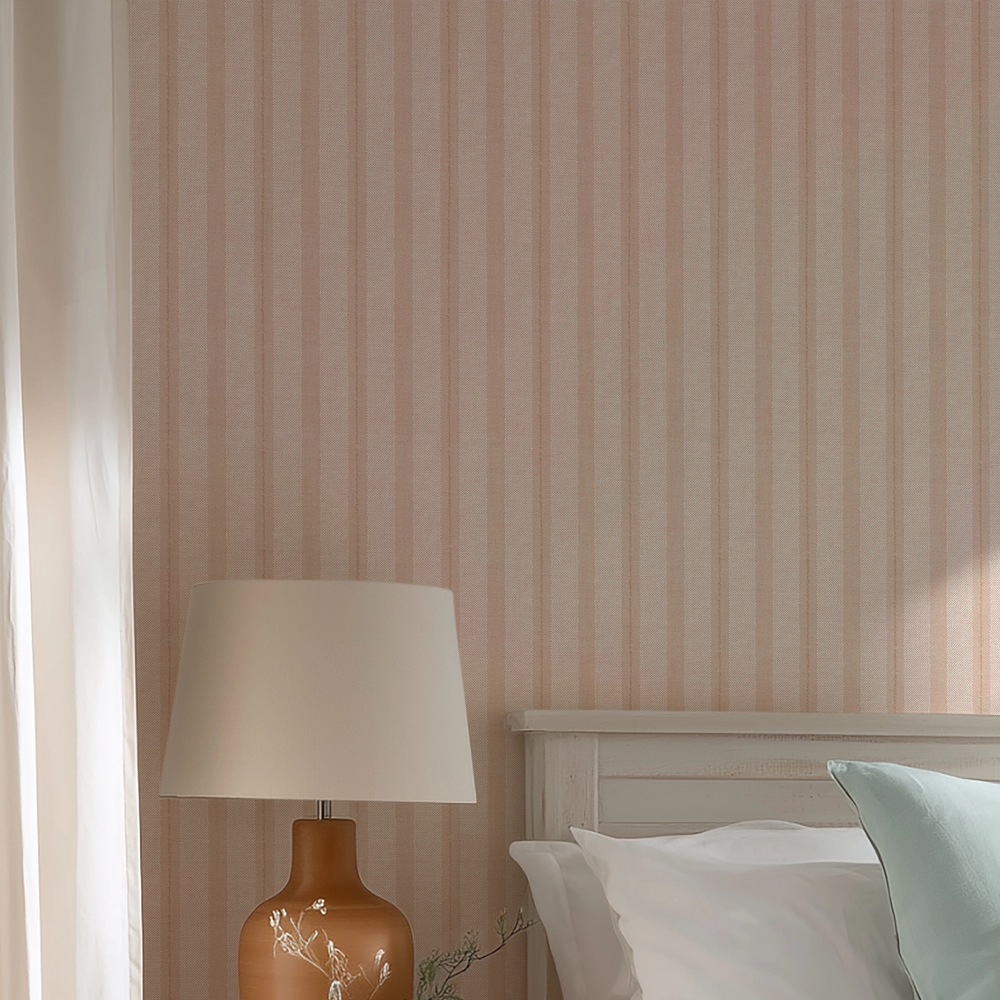 New England Stripe Wallpaper in Spice