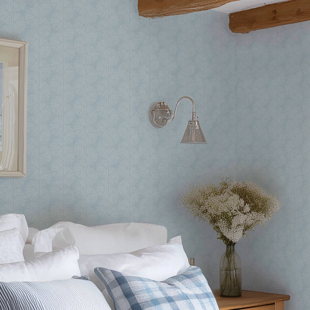 Delicate Sea Lace Wallpaper in Soft Blue