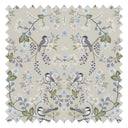 Bramble and Beak Fabric in Blues and Greens on Taupe