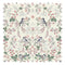 Bramble and Beak Fabric in Pinks and Greens on Parchment Cream