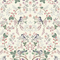 Bramble and Beak Wallpaper in Pinks and Greens on Parchment Cream