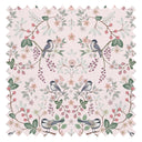 Bramble and Beak Fabric in Pinks and Greens on Soft Pink