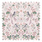 Bramble and Beak Fabric in Pinks and Greens on Soft Pink