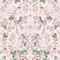 Bramble and Beak Wallpaper in Pinks and Greens on Soft Pink