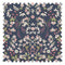 Bramble and Beak Fabric in Pinks and Greens on Classic Navy