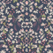 Bramble and Beak Wallpaper in Pinks and Greens on Classic Navy