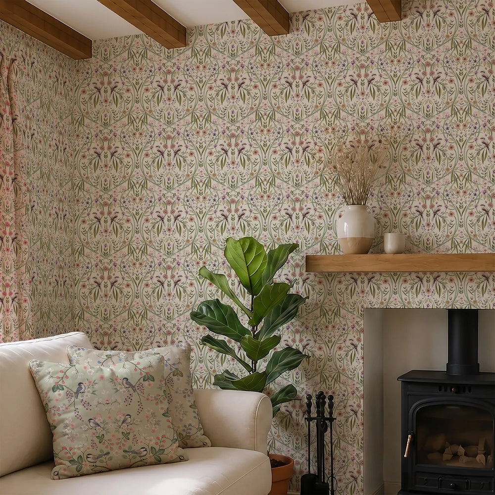 Phyllip Perch Wallpaper in Cream