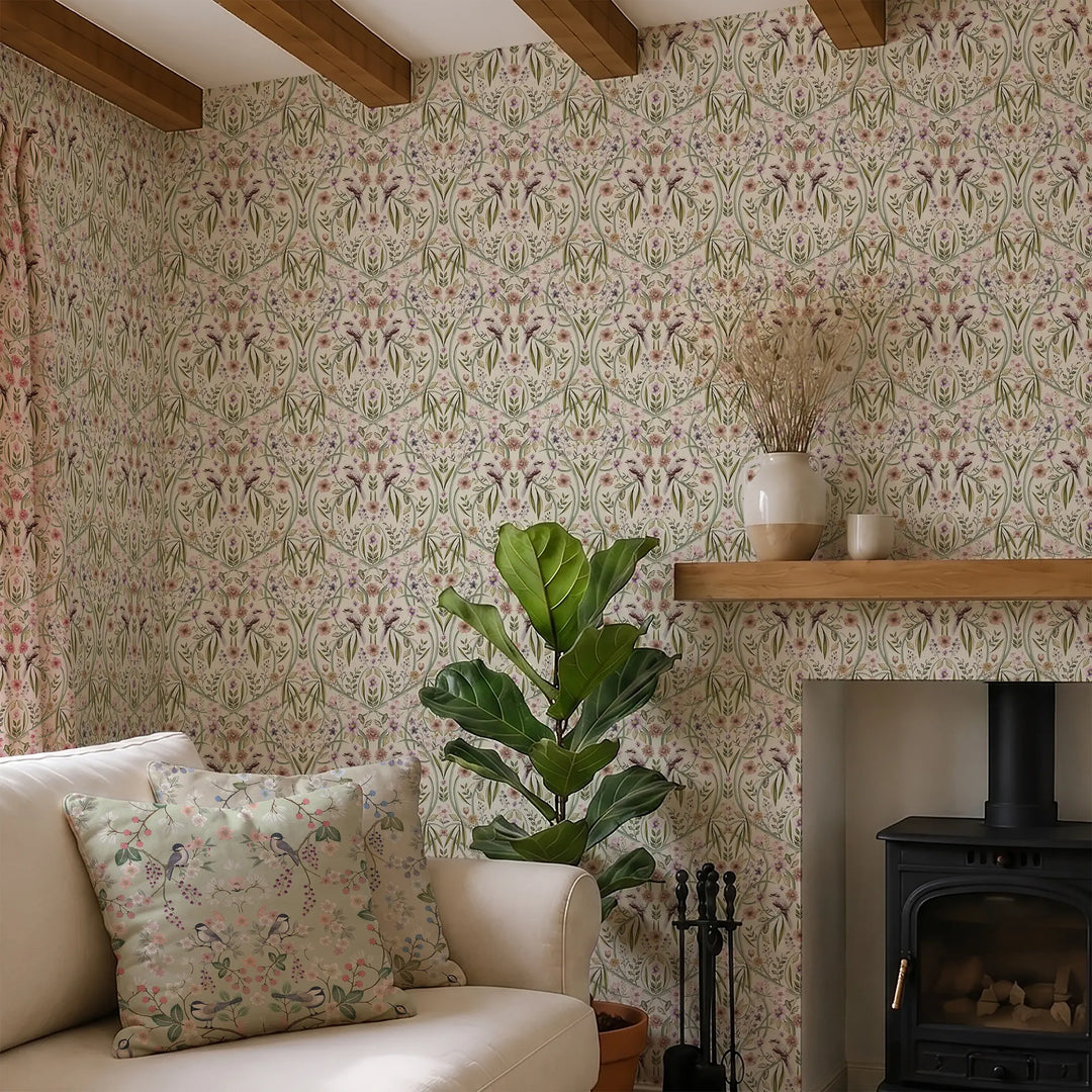 Phyllip Perch Wallpaper in Cream