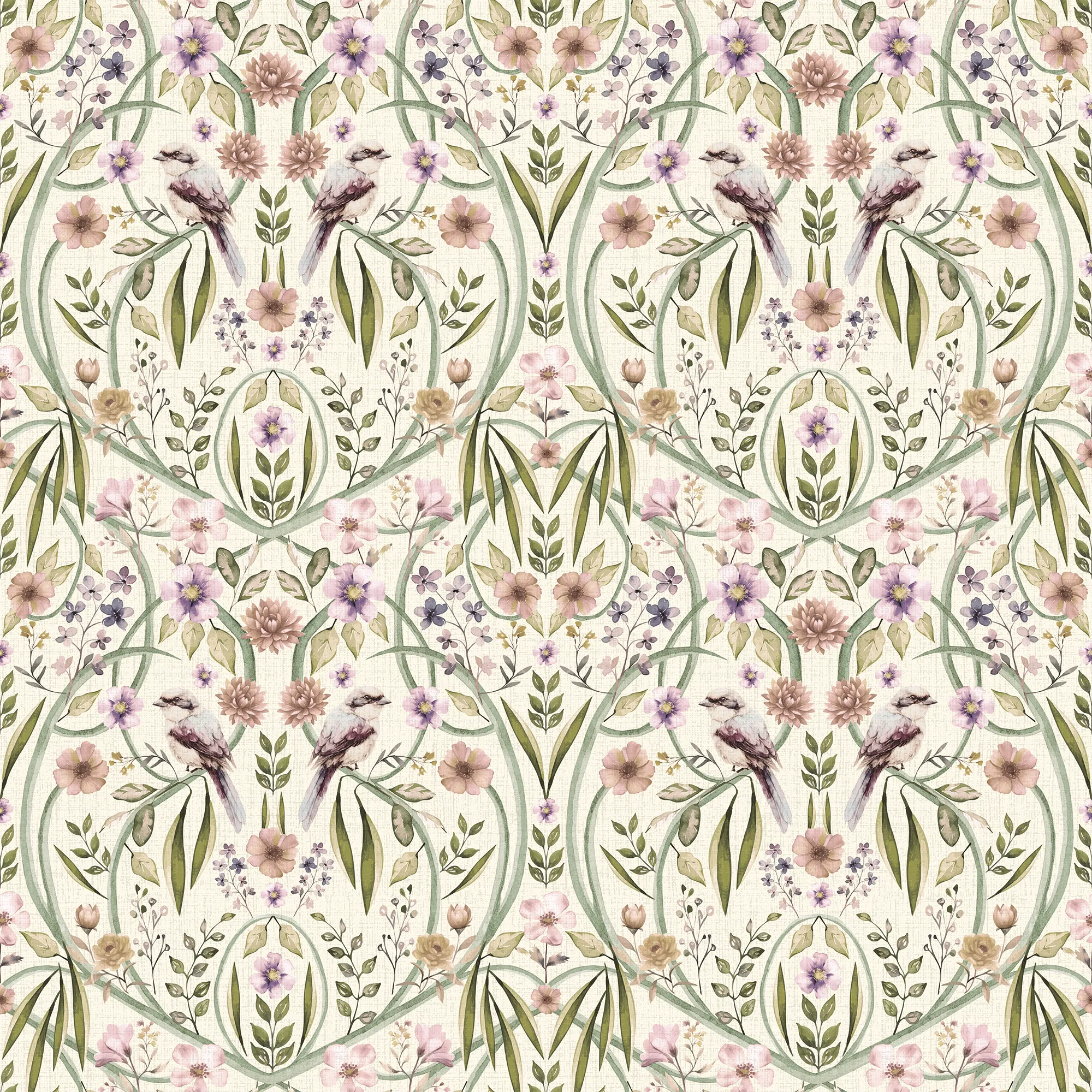 Phyllip Perch Wallpaper in Cream