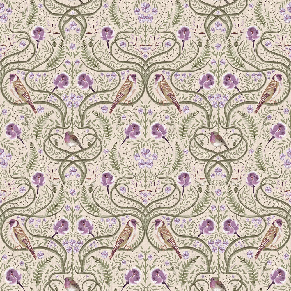 The Gilded Garden Wallpaper in Lilac