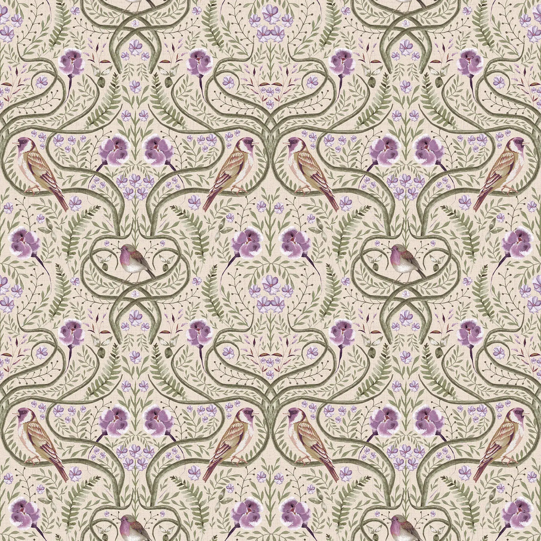 The Gilded Garden Wallpaper in Lilac