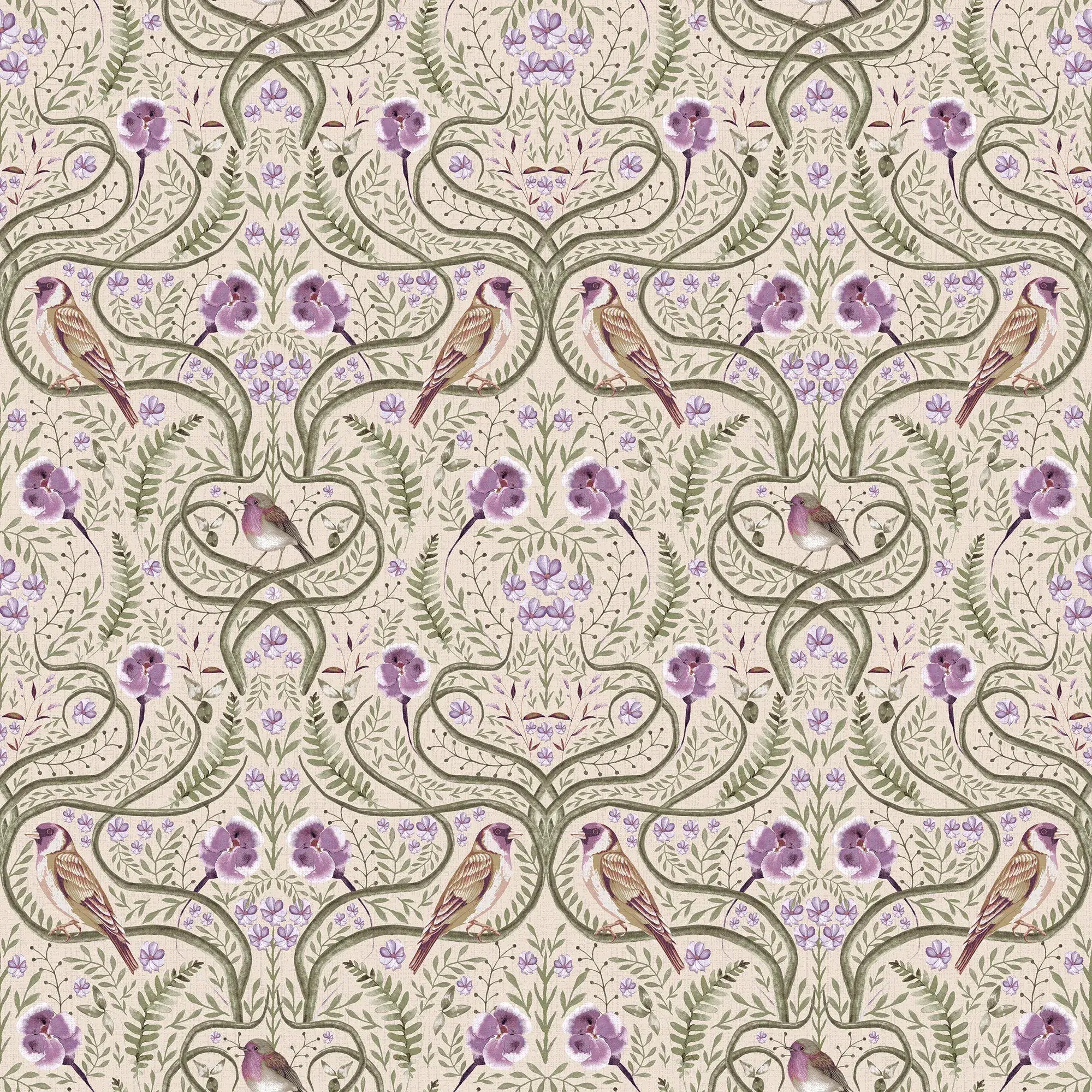 The Gilded Garden Wallpaper in Lilac