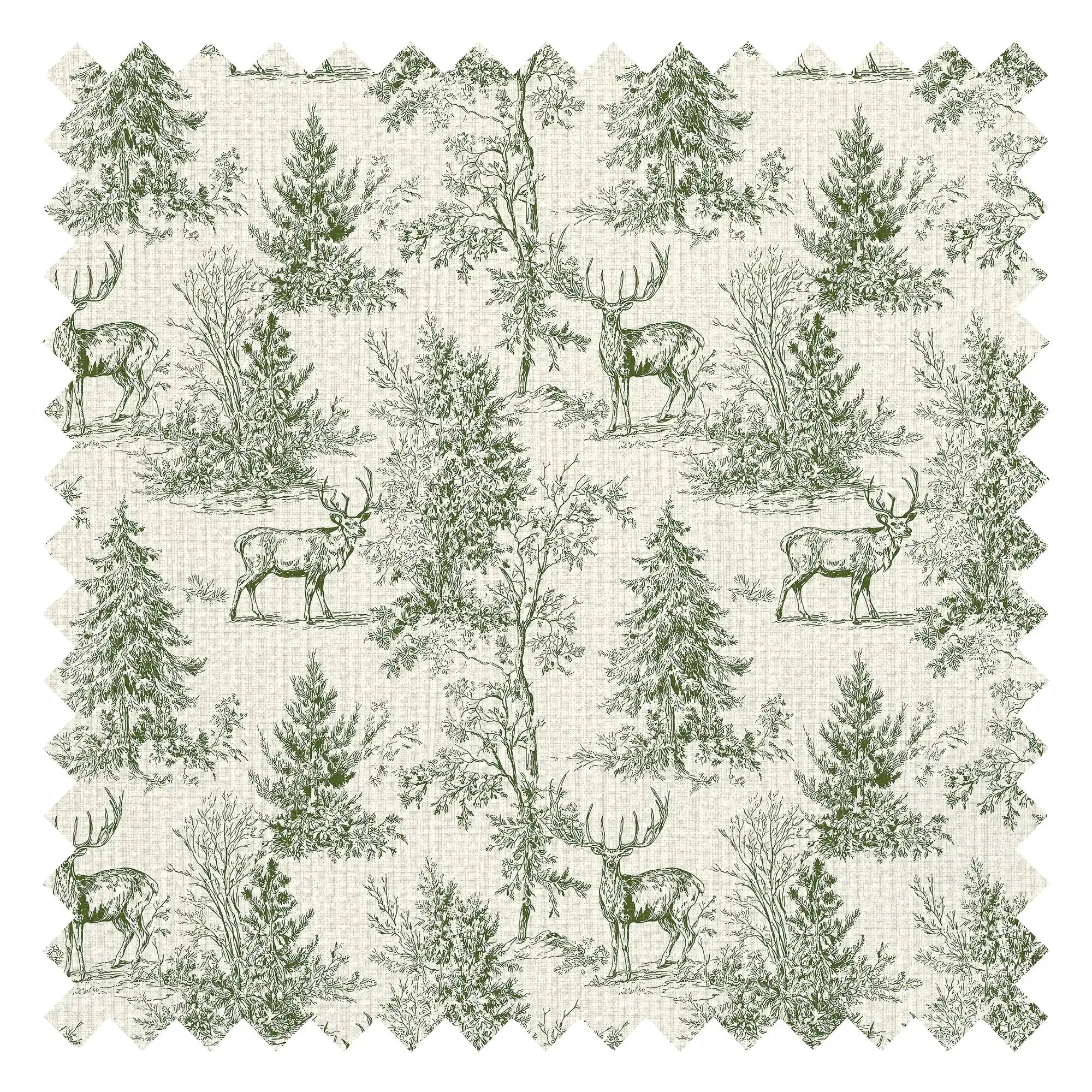 Distant Antlers Fabric in Green