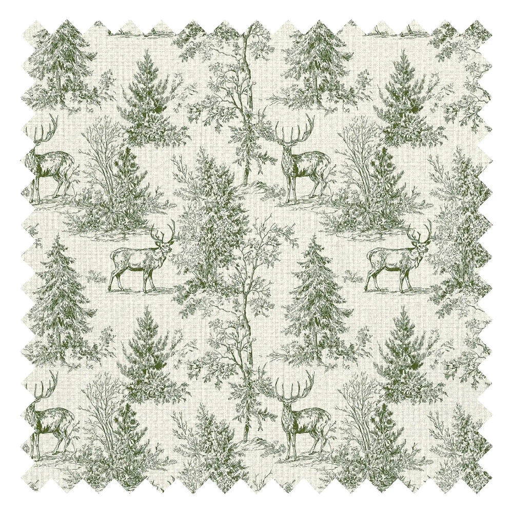 Distant Antlers Fabric in Green