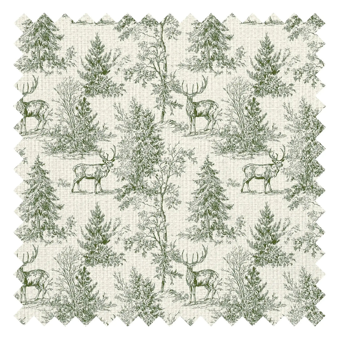 Distant Antlers Fabric in Green