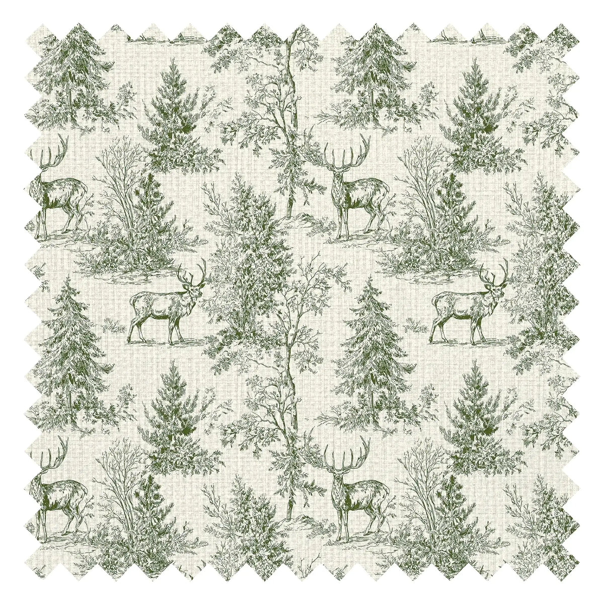 Distant Antlers Fabric in Green