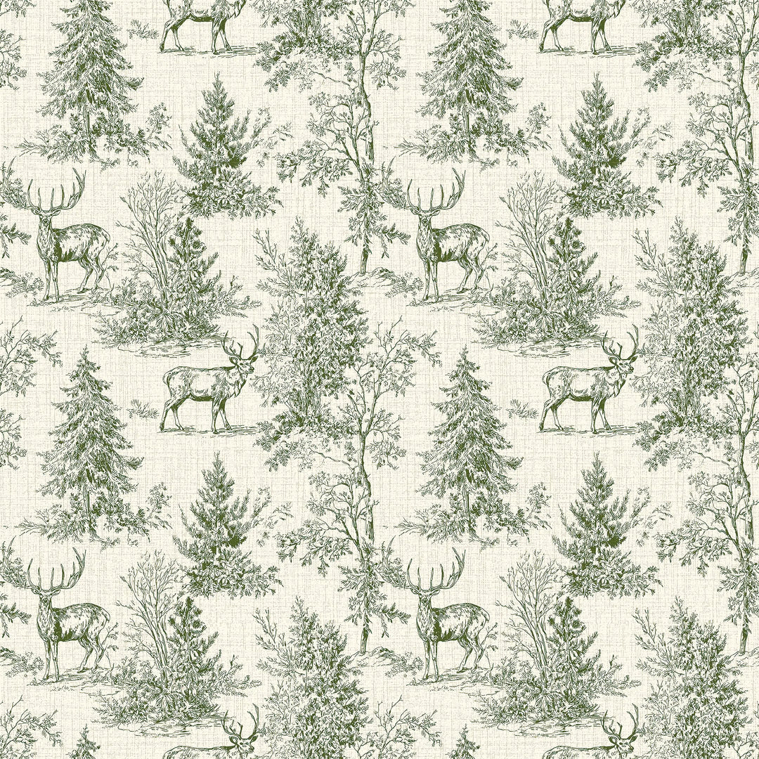Distant Antlers Wallpaper in Green
