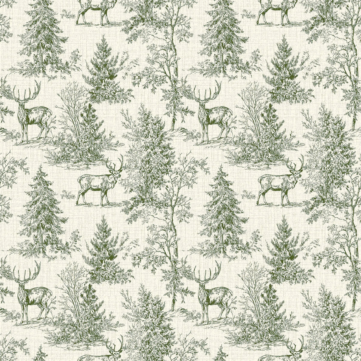 Distant Antlers Wallpaper in Green