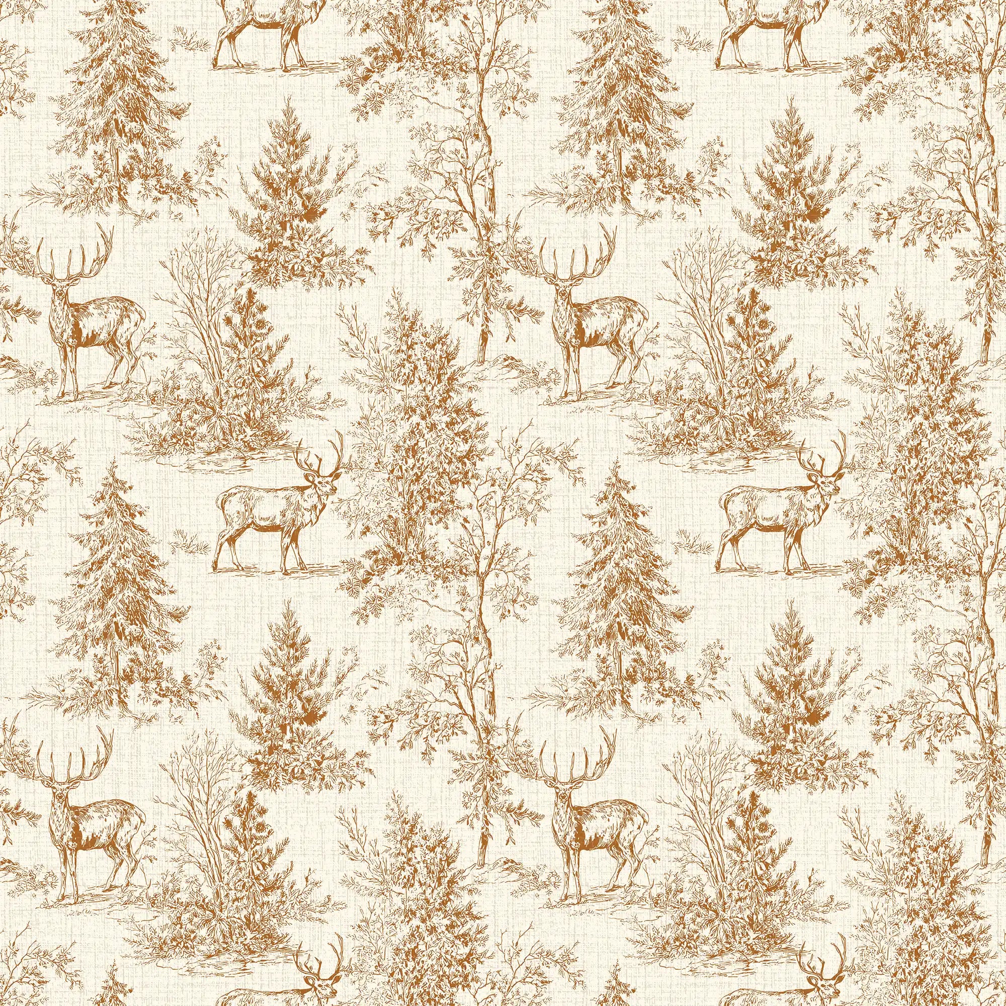 Distant Antlers Wallpaper in Tan