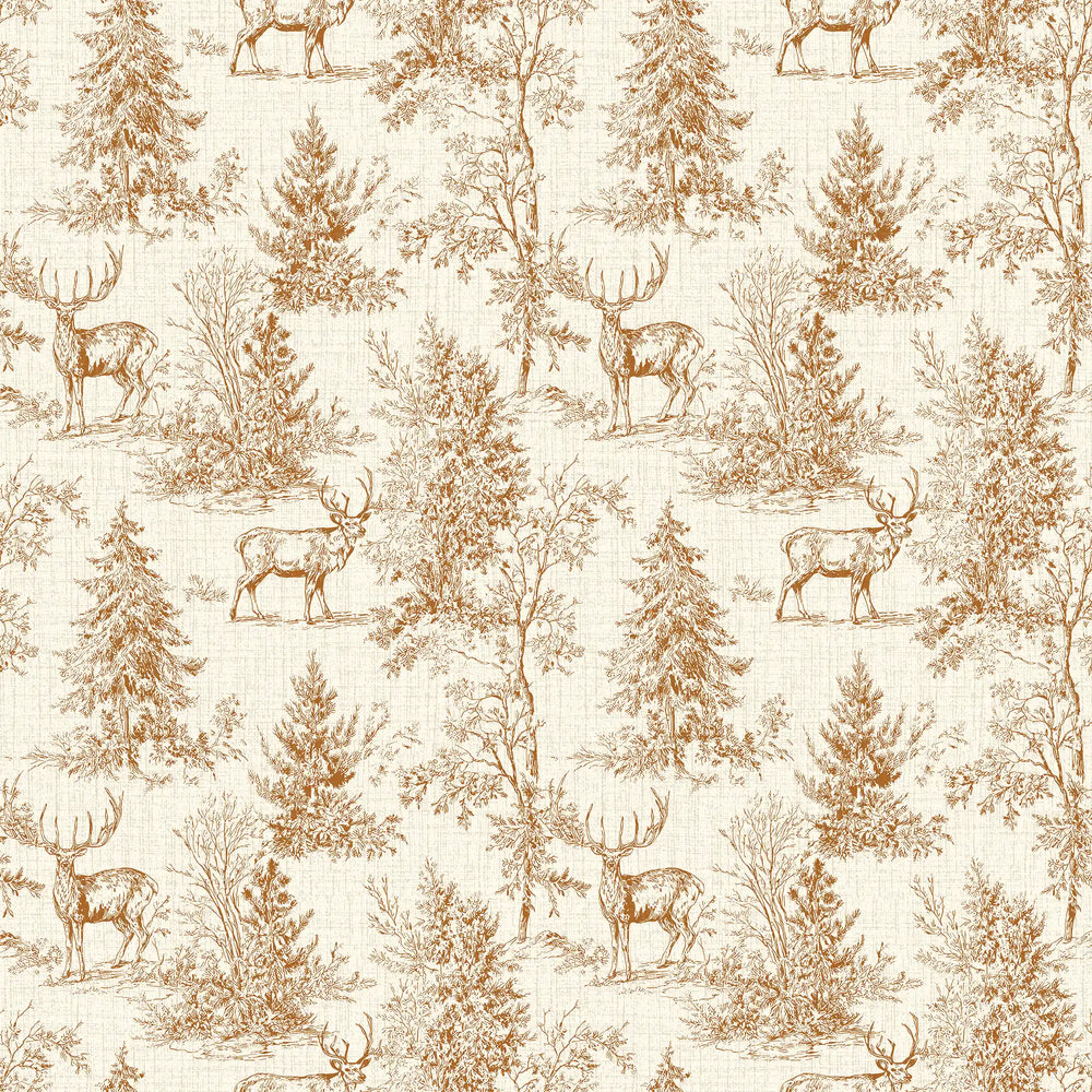 Distant Antlers Wallpaper in Tan