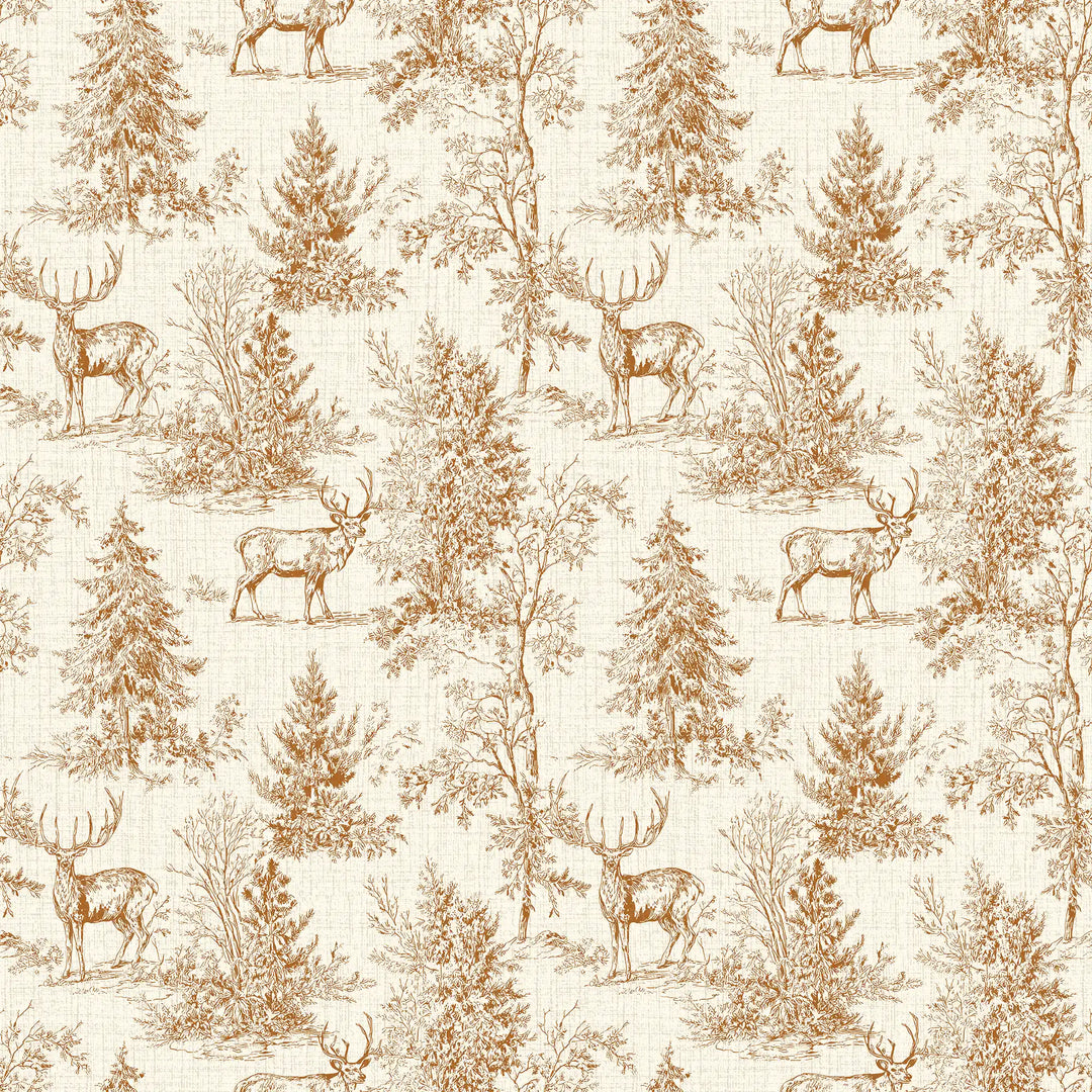 Distant Antlers Wallpaper in Tan