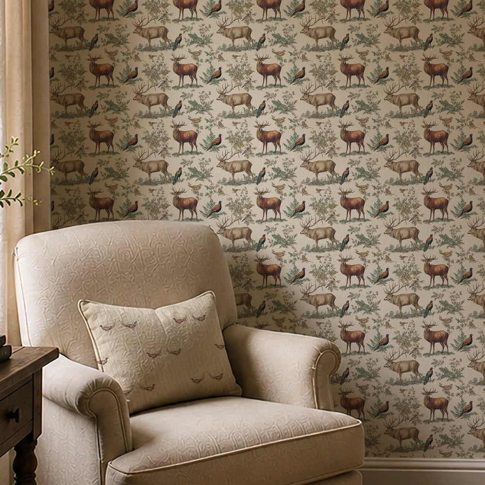 Moorland Majesty Wallpaper in Cream