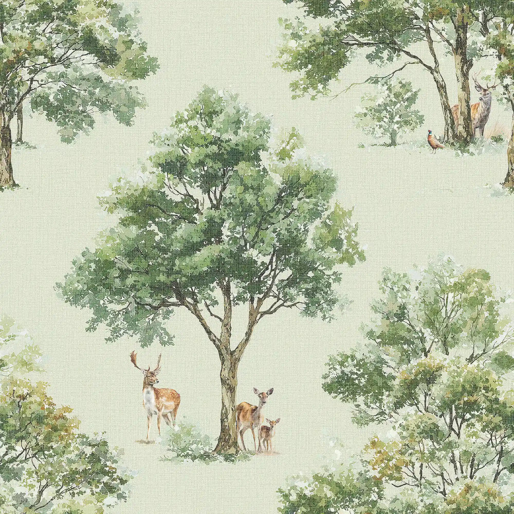 Royal Parkland Wallpaper in Sage