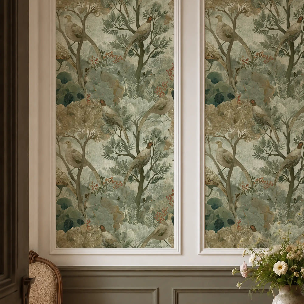 The Laird's Game Wallpaper in Rustic Greens