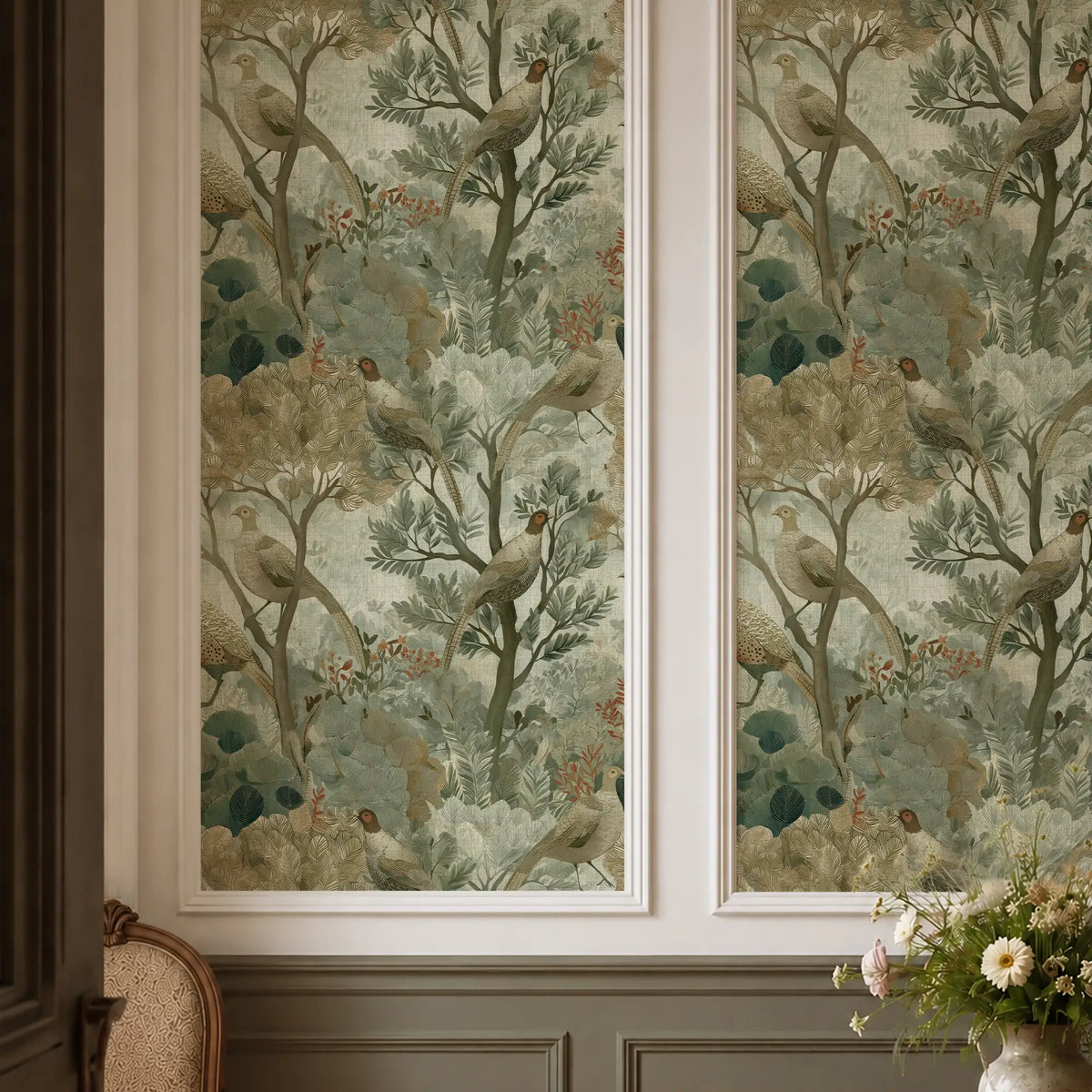 The Laird's Game Wallpaper in Rustic Greens