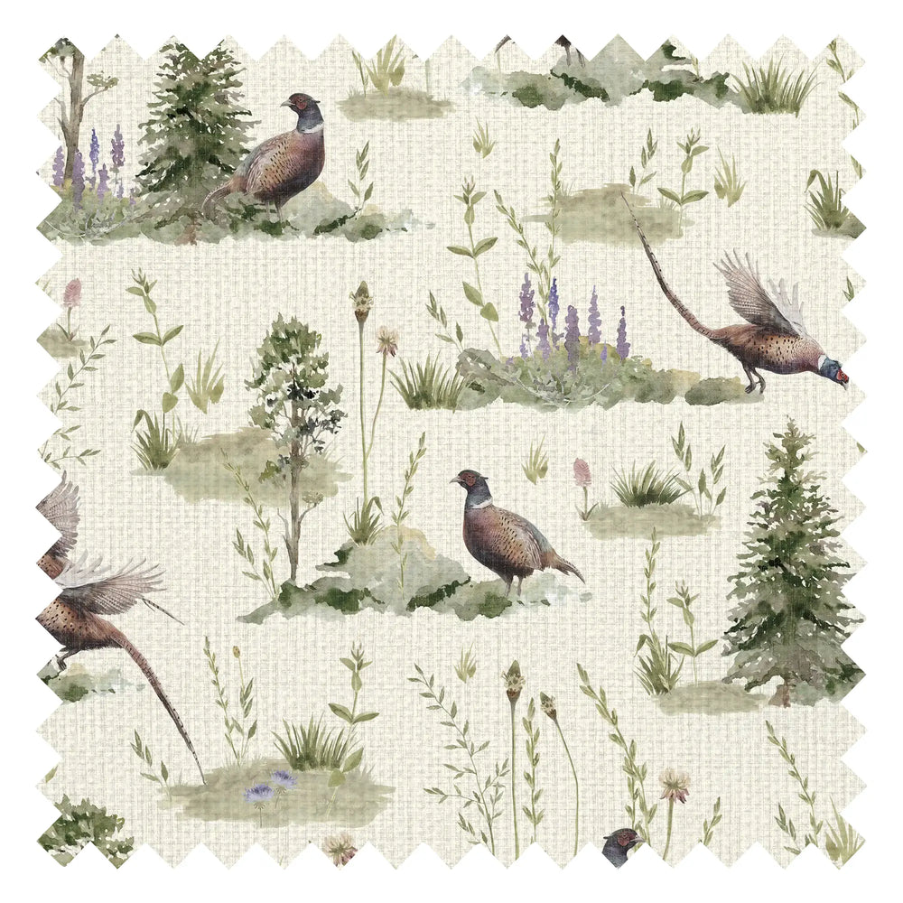 Pheasant Meadow Fabric in Cream