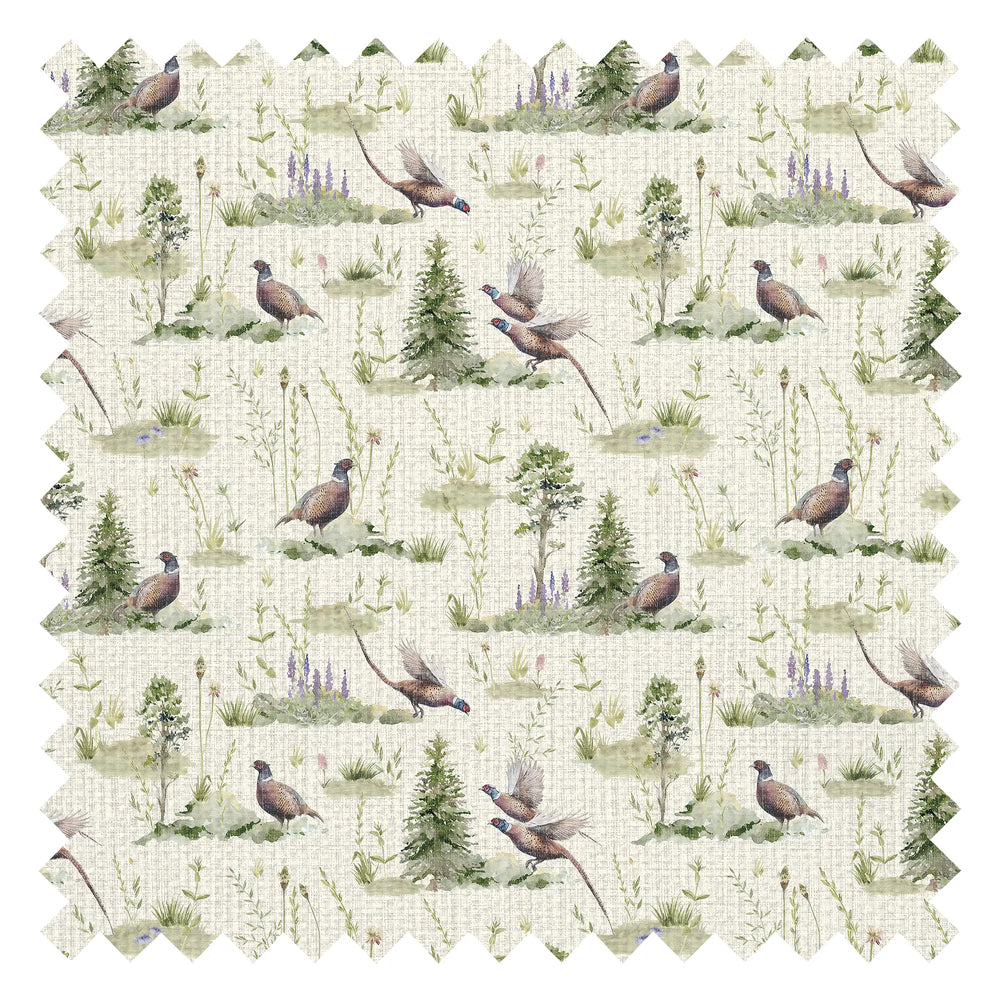 Pheasant Meadow Fabric in Cream
