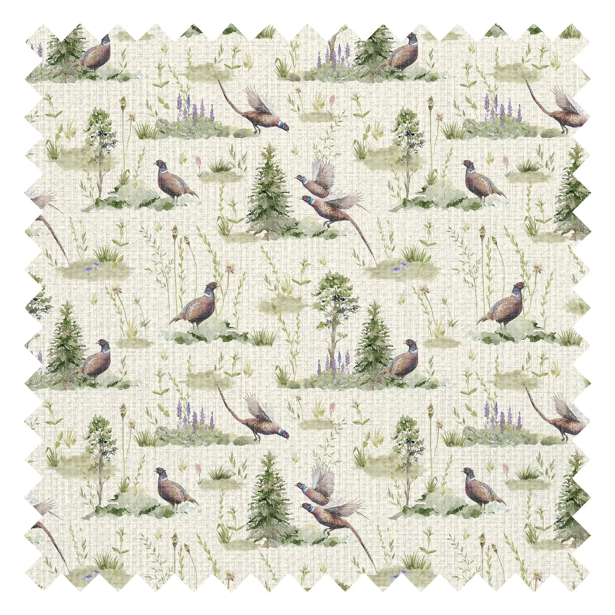 Pheasant Meadow Fabric in Cream
