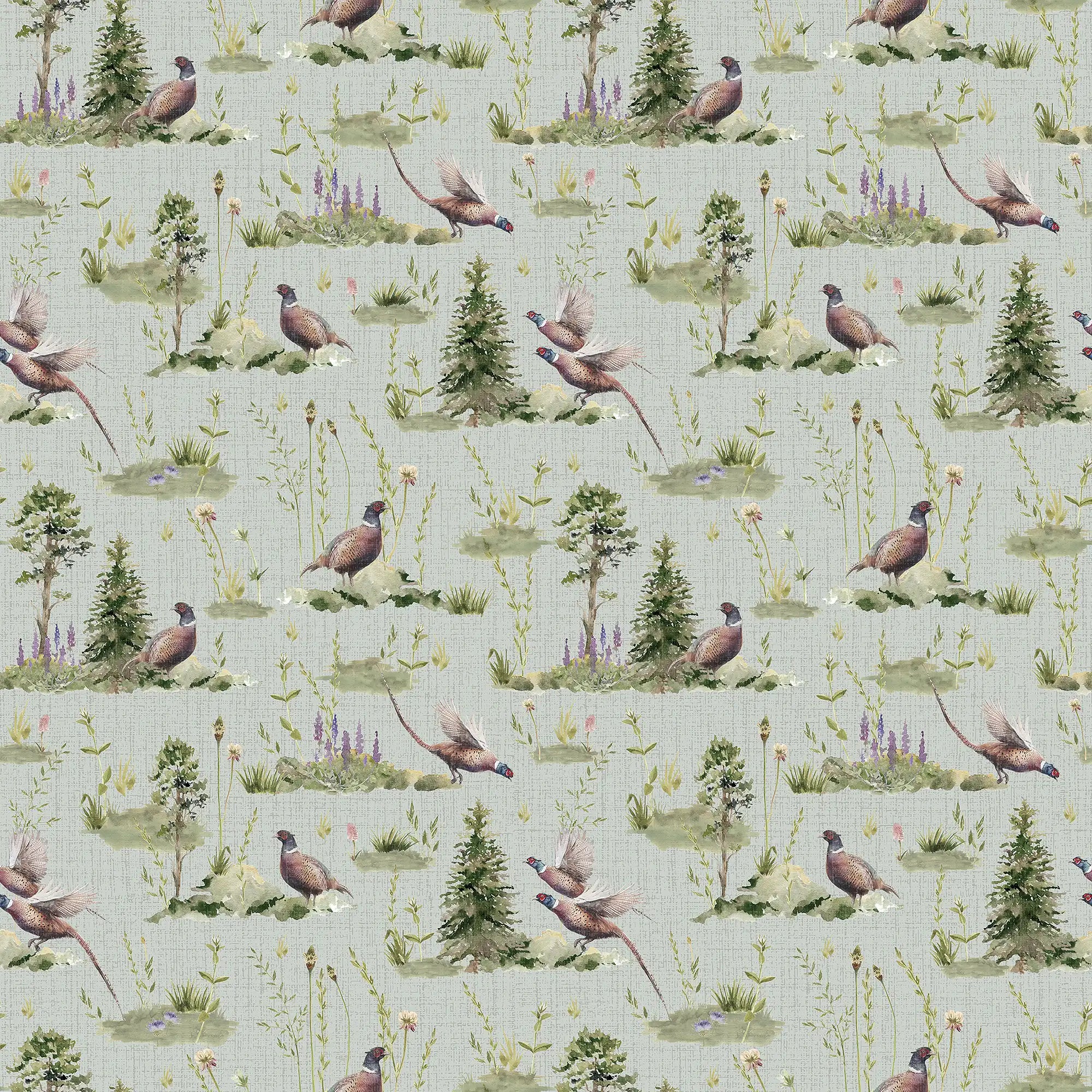Pheasant Meadow Wallpaper in Sage