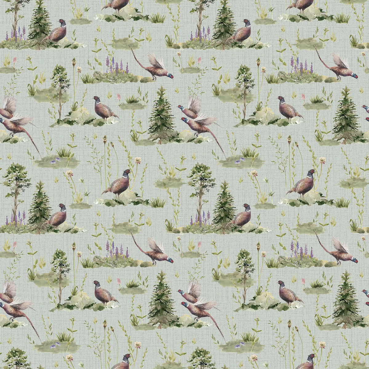Pheasant Meadow Wallpaper in Sage