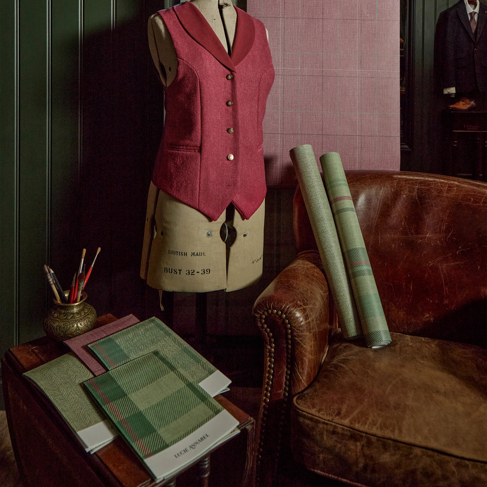 Royal Herringbone Wallpaper in Mint