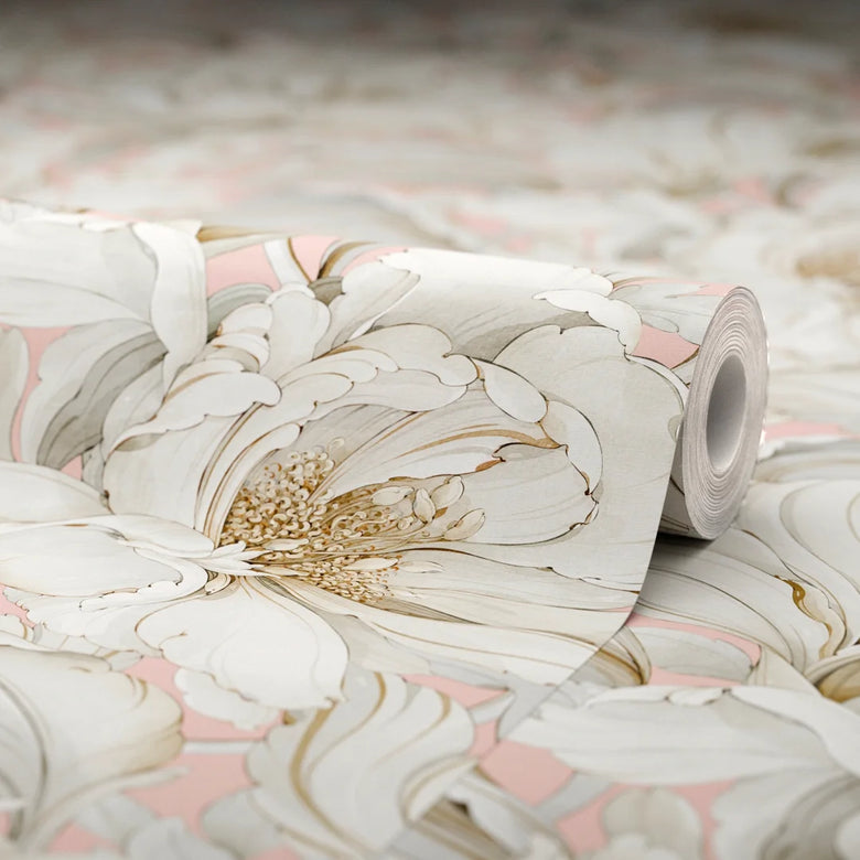 Lily of the Manor Wallpaper in Dusty Pink