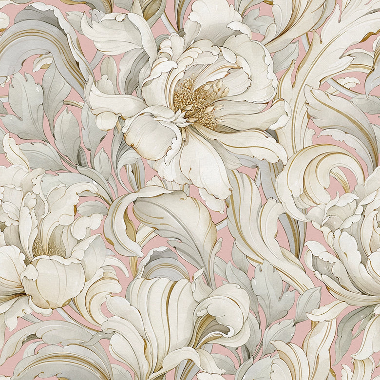 Sample of Lily of the Manor Wallpaper in Dusty Pink