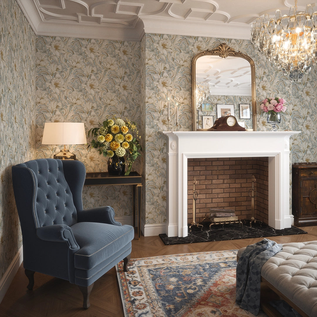 Lily of the Manor Wallpaper in Mineral Mist – Lucie Annabel