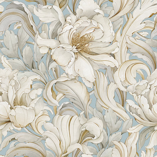 Sample of Lily of the Manor Wallpaper in Mineral Mist