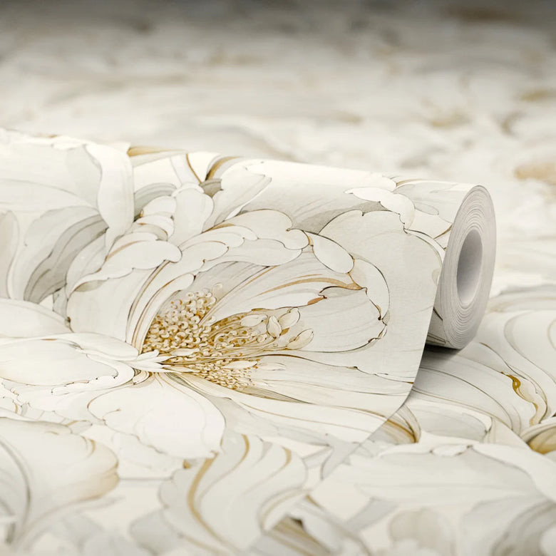 Lily of the Manor Wallpaper in Vintage Cream