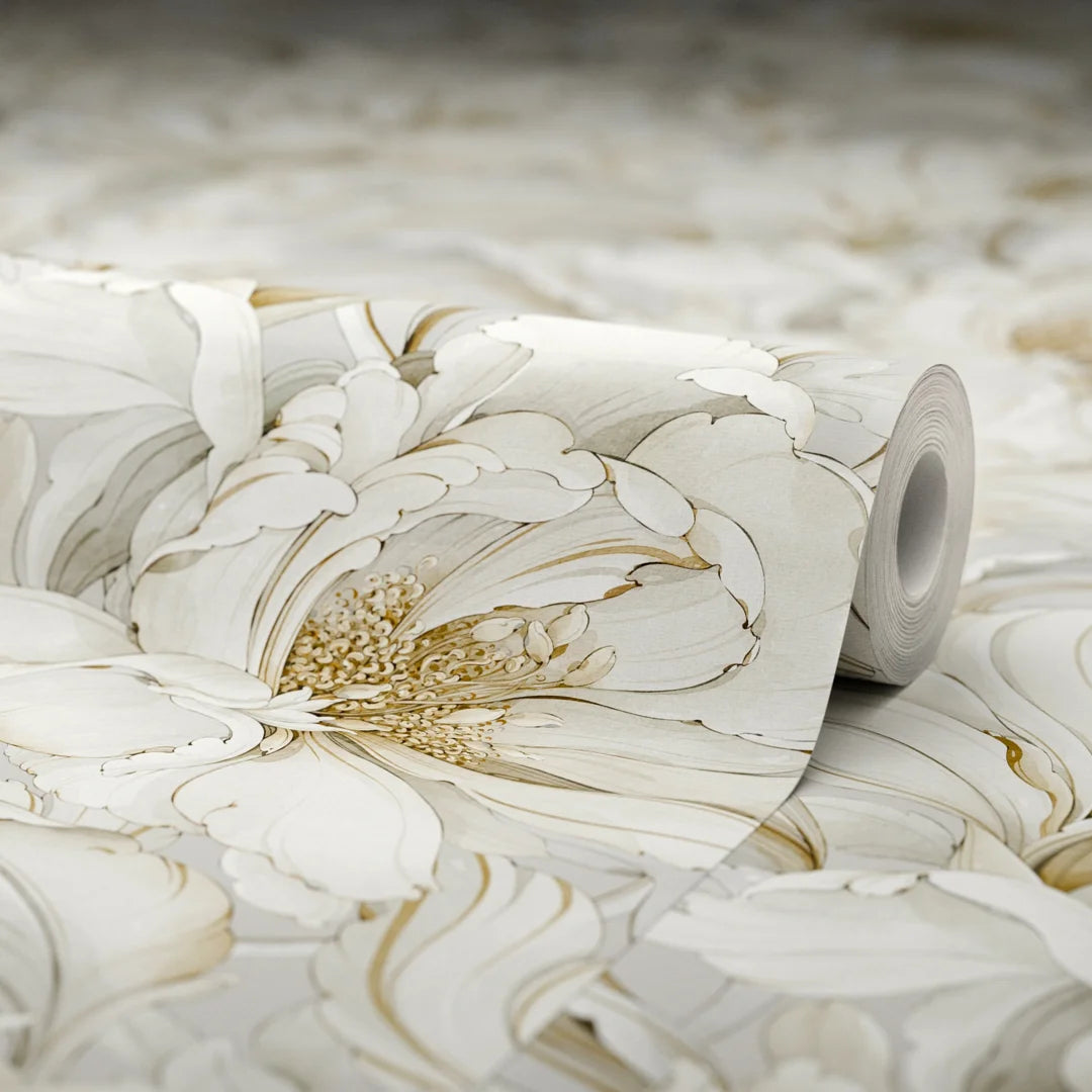 Lily of the Manor Wallpaper in Vintage Grey